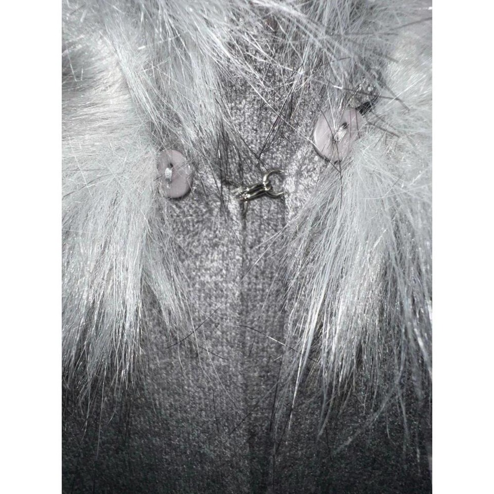 Sioni Studio Removable‎ Faux Fur Collar Neckline Viscose Sweater Cardigan Medium - Picture 2 of 8